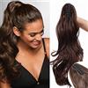 SEGO Coda Capelli Extension Clip Pinza Ricci Mossi 45cm # Castano Cioccolato - Posticci per Donna Ponytail Natural Hair di Nuova Tecnologia 140g Fascia Unica