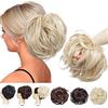 SEGO Ciambella per Chignon Elastico con Capelli Ricci Finti Extension XXL 80g Hair Bun Updo Spettinato Coda di Cavallo Treccia # Biondo Cenere ombre Biondo Chiarissimo