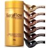 KeraFlow - Fibre capillari per infoltire i capelli, capelli più densi in 30 secondi, per le zone calve e i diradamenti, polvere per capelli, 28 g, colore grigio scuro