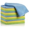 Glart Lint-Free Microfiber Car Cleaning Cloths, Soft, Absorbent and Gentle on Paint, 40 x 40 cm - Blue, Green, Yellow (Pack of 15)