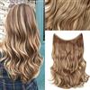 Silk-co Extension con Filo Invisibile Fascia Unica Extension per Capelli Mossi One piece Wire in Hair Extension Filo Trasparente 50cm-Marrone Chiaro Mix Biondo