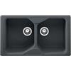 FRANKE 114.0502.977 CUG 620 Lavello 2 Vasche ad Incasso in Fragranite Nero grafite, dimensioni 86x50 cm