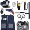 deAO Costume Poliziotto Bambini con Cappello Uniforme Manette Walkie