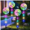 BUCASA Lampade Solari da Giardino, 4 pezzi Luci Solari Esterno Dandelion con Cambio di Colore LED, IP65 Impermeabile Luce Solare LED Esterno Fiore per Prato, Balcone