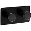 Ambrosya - Portasciugamani Autoadesivo in Acciaio Inossidabile in Nero - Gancio Bagno Staffa Asciugamano Adesivo (Acciaio Inossidabile (Nero), 1 x 2)