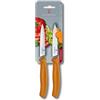 Victorinox Swiss Classic, set di spelucchini professionali, 1 x lama normale, 1 x lama seghettata, extra affilato, Swiss Made, arancione