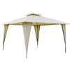 Outsunny Gazebo da Esterno o Giardino in Metallo e Poliestere Beige con Doppio Tettuccio 3.5 x 3.5m|Aosom