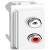 Bticino KW4269R Modulo doppio RCA, Serie Living Now, 1 Modulo, Colore Bianco