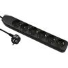 Electraline 51612 Ciabatta con 6 prese, con cavo 3G1 da 1,5 m, colore: nero
