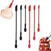 Gfamous Mini Spatola Silicone,6 Pezzi Piccola Spatola Mini Barattolo,Spatola Doppia con Cucchiaio,Design All-In-One,Riutilizzabile, Flessibile,Spatola Ultima Goccia per Bellezza E Cucina (Nero,Rosso)