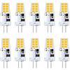 Klighten G4 LED Lampadina, 10 Pezzi 3W G4 Lampada, AC/DC 12V Lampadina, 3W Equivalenti a 25W Lampada Alogena, Bianco Caldo 3000K