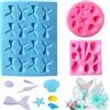 Vast Stampi per Torta Fondente in Silicone da 3 Pezzi, Stampo in Silicone Sirena, Stampo da Forno in Silicone 3D, per Dolci, Snack, Torte