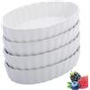 Westmark 4 Coppette da portata per crème brulée, ovale, adatto per microonde e forno, dimensioni: 13,5 x 8,1 x 2,7 cm, porcellana, bianco, 23302260