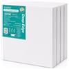 Exerz Tele intelaiate 4 Pezzi 20x20cm 3,8cm Spessore Bordo Profondo / 380GSM/ Prestirato 100% Cotone/Imprimitura/Triplo Innescato/Acido Libero/A Grana Media/Acrilici, Pittura ad Olio