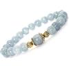 Generic Bracciale da donna in stile vintage in metallo dorato e quarzo blu