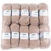 Gründl gruendl Alaska Uni, Confezione Risparmio 10 knaeuel à 100 G GOMITOLO A Mano, 80% Poliacrilico, 20% Cotone, Sabbia, 40 x 37 x 11 cm