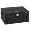 Arpan Piccolo resina Woven Basket archiviazione scatola con coperchio & Lock - Nero