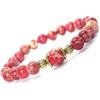 ThurColas Bracciale elasticizzato da donna con pietre naturali e dettagli dorati stile vintage