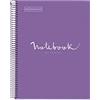 Miquelrius - Quaderno A4-80 fogli 90gr - Quadretti 5x5 mm - 1 striscia colorata - Copertina rigida plastificata - Colore viola