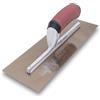Marshalltown Frattazzo lisciante Marshalltown con manico curvo Durasoft in acciaio dorato, molto adatto per pavimenti e calcestruzzo, dimensioni della frattazzo: 356x127 mm