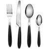 EXZACT Colore Posate in acciaio inox set 16 pz - 4 x Forchetta, 4 x Coltelli, 4 x Cucchiai Cena, 4 x Cucchiaini (Nero x 16) (EX07)