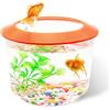 Petopedia Goldfish Tank - Set completo per acquario e acquario per pesci rossi, kit di base per acquario con ghiaia (arancione)