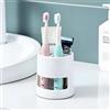 JIOUHM Portaspazzolino multiuso da bagno, porta spazzolino da denti, supporto per dentifricio, porta spazzolino elettrico (bianco)