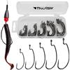 THKFISH 50Pezzi/Scatola Ami Da Pesca Amo Offset Worm Hook Amo Da Pesca Accessori Drop Shot Texas Rig # 2# 1 1/0 2/0 3/0