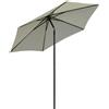 Outsunny Ombrellone da Giardino Anti UV Protezione 30+, Testa Inclinabile, Palo in Alluminio e 6 Stecche, Φ263x250cm, Bianco Crema|Aosom