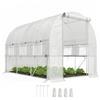 Outsunny Serra da Giardino 2.95x2x2m a Tunnel in Acciaio e Copertura PE Anti-UV, Porte con Zip e Finestre a Rete, Serra per Orto, Bianco | Aosom Italy
