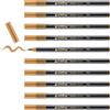 Edding 1340 - 13 - Confezione da 10 Pennarelli con punta di pennello, Tratto Variabile, colore ocra