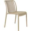 Ristosubito Sedia da esterno impilabile TESR Struttura in polipropilene Modello 073-ZL76 Beige
