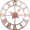 Timelike 40CM Orologio da Parete Silenzioso Lngranaggio Europeo con Grandi Numeri Romani Orologio al Quarzo Grandi Industriale Oro per Cameretta Soggiorno (Rame)