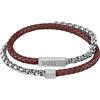 BOSS Jewelry Braccialetto in pelle e acciaio da uomo Collezione BLENDED Marrone disponibile in Marrone S