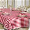 BGEUROPE Tovaglia rettangolare da pizzeria in 100% cotone, quadretti rossi e bianchi, 100% Cotone, Red, 59 x 118 (150 x 300cm)