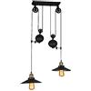 AHQX Lampada A Sospensione Ferro Battuto Ciondolo Industriale Metallo Puleggia Luci Pendenti E27 Pensile Orientabile Soffitto Camera Letto Della Lampada Loft Cafe Luce Soggiorno Bar Sala Pranzo Lampadario