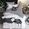 FANSU Set di Biancheria da Letto Matrimoniale de 4 Pezzi, Set Elegante Copripiumino per Letto Matrimoniale Chiusura a Zip con Lenzuola Piane e 2 federe (200x200cm,Cuore - Bianco)