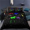 Sticker Superb. Set di Biancheria da Letto Modern Gamer 3D Copripiumini Trapunta in Microfibra Gamepad Console per Videogiochi Controller Copripiumino Federa per Bambino Ragazzo Teenager (Nero 3, 135_x_200_cm)