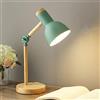 Mengjay Trade Lampada da tavolo retrò, attacco per lampadina E27 non inclusa, interruttore sul cavo, abat-jour da comodino in metallo opaco, lampada da lettura vintage industriale (Verde)