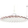 VANNI LAMPADARI - Lampadario a Sospensione Plissè- Lampadario Soggiorno in Ceramica- Lampadario Camera da Letto Decorato a Mano- Lampadario Rustico Taverna, Cucina- Made in Italy- 40 cm, Marrone