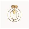 Mengjay E27 Vintage Lampada a Sospensione Metallo Vintage Industriale Lampadario Lampada a Soffitto in Metallo Plafoniera per Sala Bar,Ombra Diametro 30cm,D'oro (A)