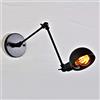 LXHK Lampada da Parete Industriale con Braccio Girevole, LED Lampade da Muro Vintage Retro E27 Applique da Parete a Braccio Lungo Estensibile, Lampada Muro Nero Pieghevole Metallo Scale,40+40cm