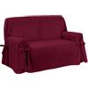 SaRani Copridivano FIOCCO con Laccetti, Tessuto Pesante per Tappezzeria, Vestibilità Universale e Copertura Totale del Divano, Produzione Sartoriale Italiana (Bordeaux, 4 posti)