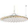 VANNI LAMPADARI - Lampadario a Sospensione Plissè- Lampadario Soggiorno in Ceramica- Lampadario Camera da Letto Decorato a Mano- Lampadario Rustico Taverna, Cucina- Made in Italy- 40 cm, Ocra