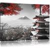 Pixxprint tempio giapponese in autunno Stampa su tela 60x40 cm artistica murale