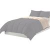 Tata Home Piumino Winter Double Face Invernale 300 gr/mq in Morbida Microfibra Misura 1 Piazza e Mezza cm 200x200 Colore Panna Tortora
