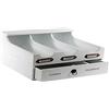 GICOS SRL Gicos Porta Posate Cucina in Legno 5 Scomparti con cassetto 26 * 24 * 16 cm Decorato Shabby Chic MOG-715150