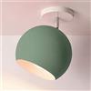 Mengjay Moderno E27 Plafoniera Industriale Metal Semi-Flush Mount Rustico Lampada da Soffitto Luce da Soffitto Lampadario a Sospensione Lampada per Cucina, Camera da letto, sala da pranzo soffitto (Verde)