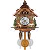 Greatideal Orologi A cucù in Legno, Tradizionale della Foresta Nera, A Forma di Cuculo A Pendolo Antico, da Parete per Uccelli Artigianali
