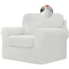 BXFUL Copridivano con Schienali Separati E Cuscini Seduta, Copridivano Antiscivolo con Fascia Elastica, Proteggi Mobili Jacquard Elasticizzato (1 Seater(80-120cm),Bianca)